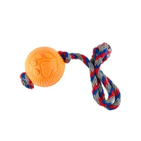 Juguete Para Perro Pelota y Cuerda Med Naranja