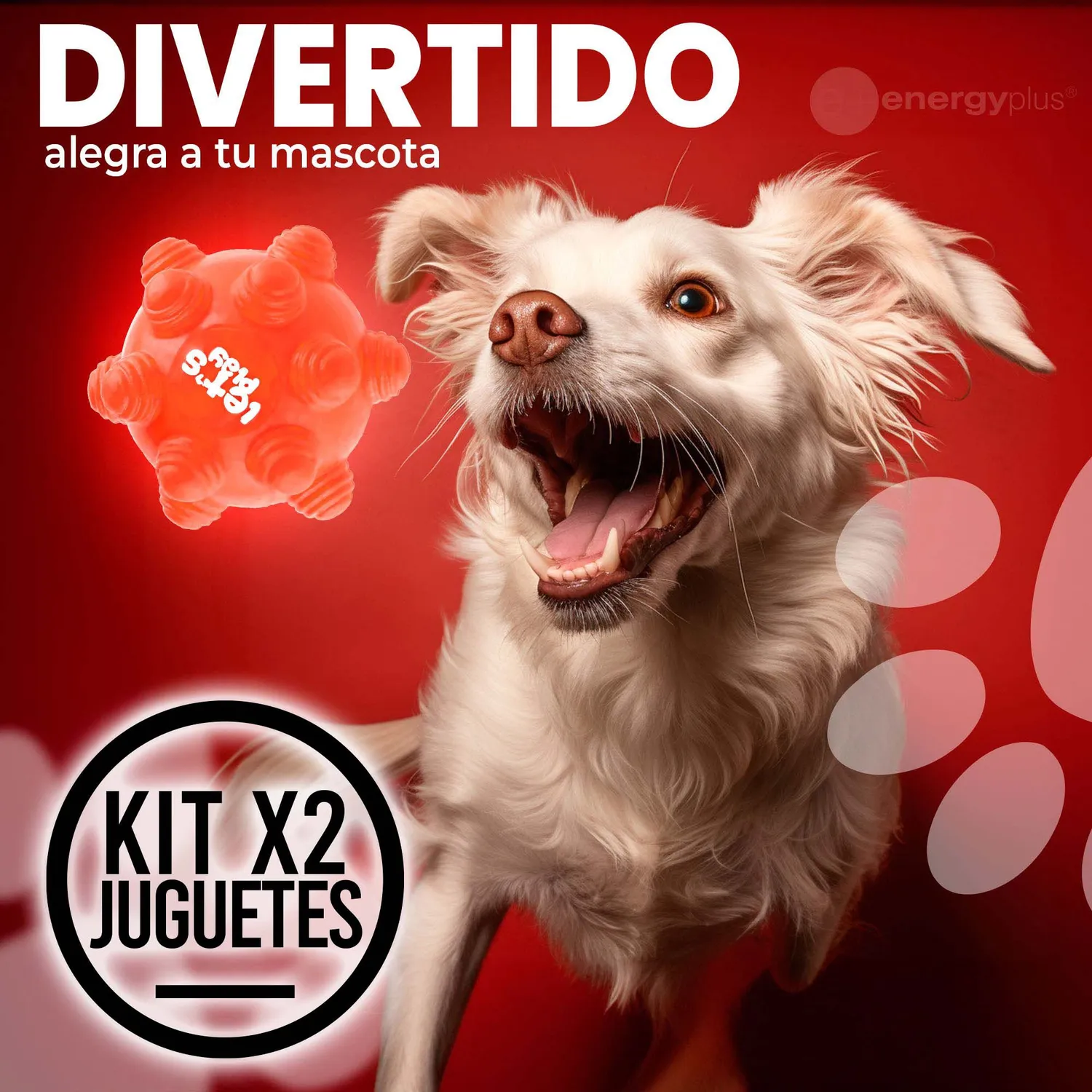 Kit X2 Pelotas Macizas En Goma Rebote Único Perros Naranja Verde 4