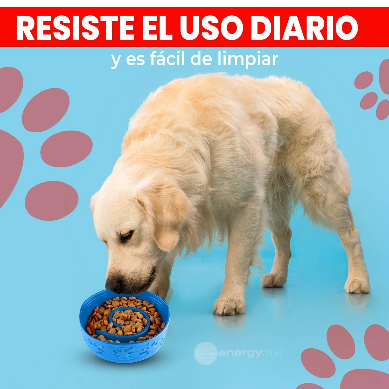Plato Comedero Anti-ansiedad Para Perros Azul 4