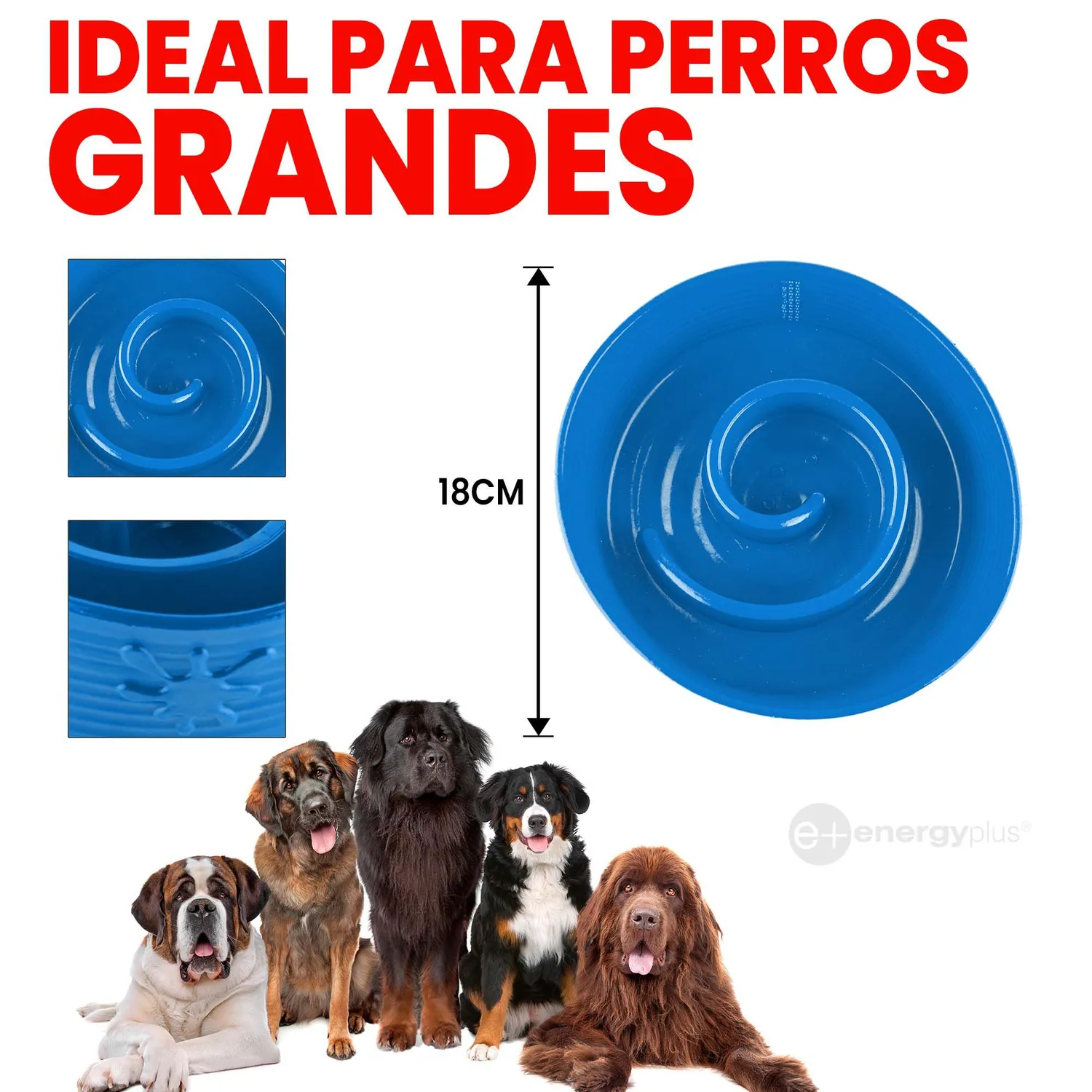 Plato Comedero Anti-ansiedad Para Perros Azul 5