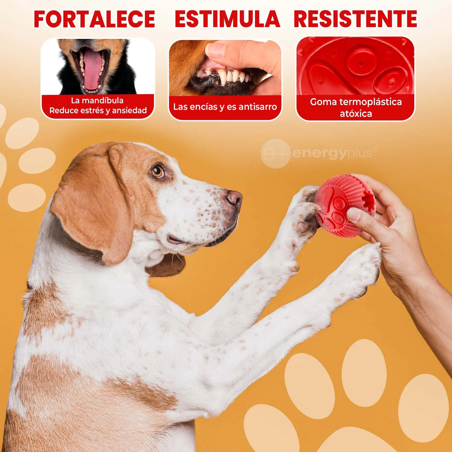Pelota Con Dispensador Para Perros Rojo 3