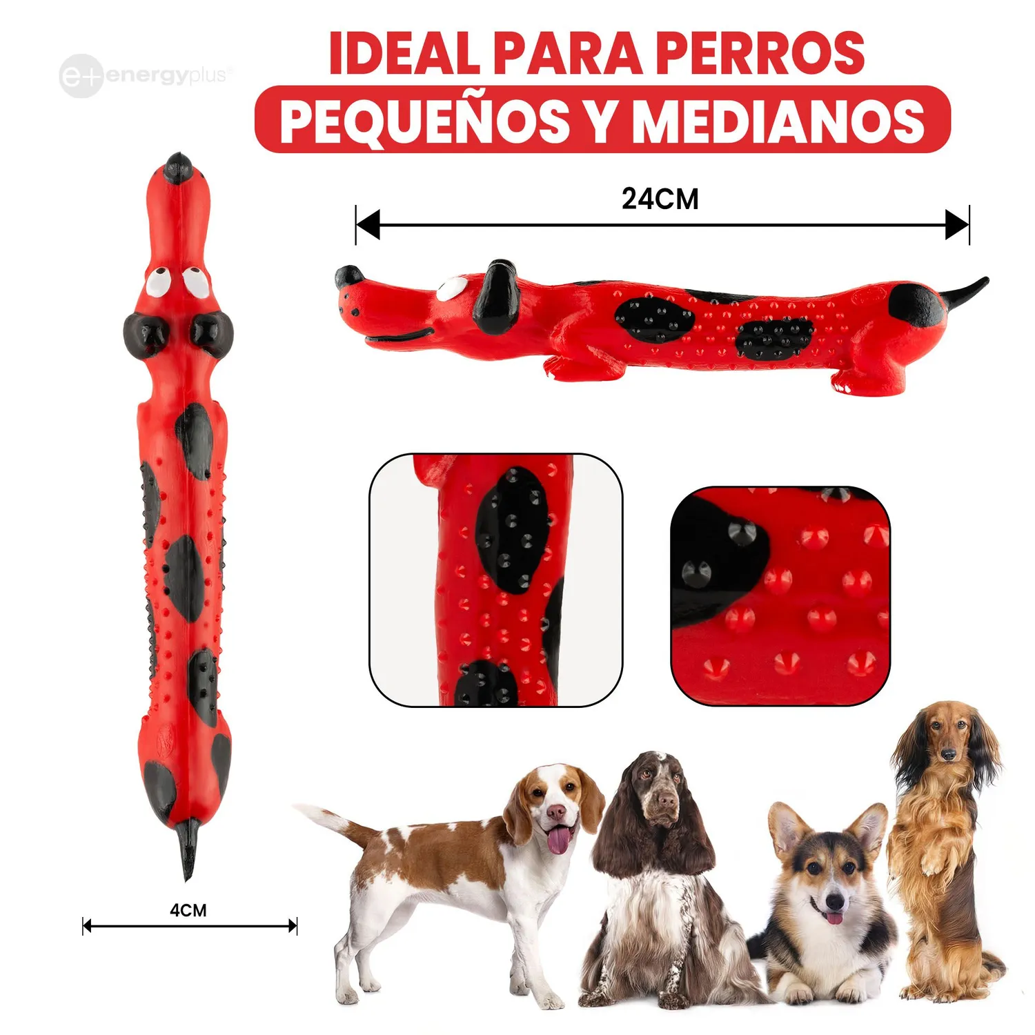 Juguete Para Perro Masticable Razas Peq Quita Sarro Rojo 5
