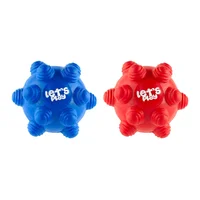 Kit X2 Pelotas Macizas En Goma Rebote Único Perros Azul Rojo