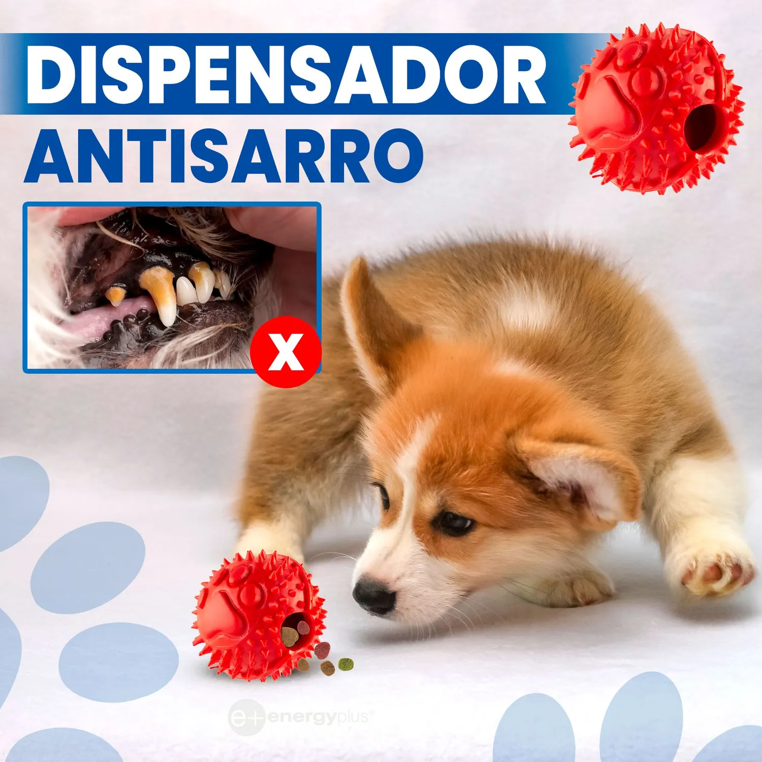 Pelota Para Perro Anti-sarro Dispensador  Peq Rojo
