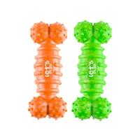 2 Huesos  Para Perro De Goma Antisarro Mediano Naranja Verde