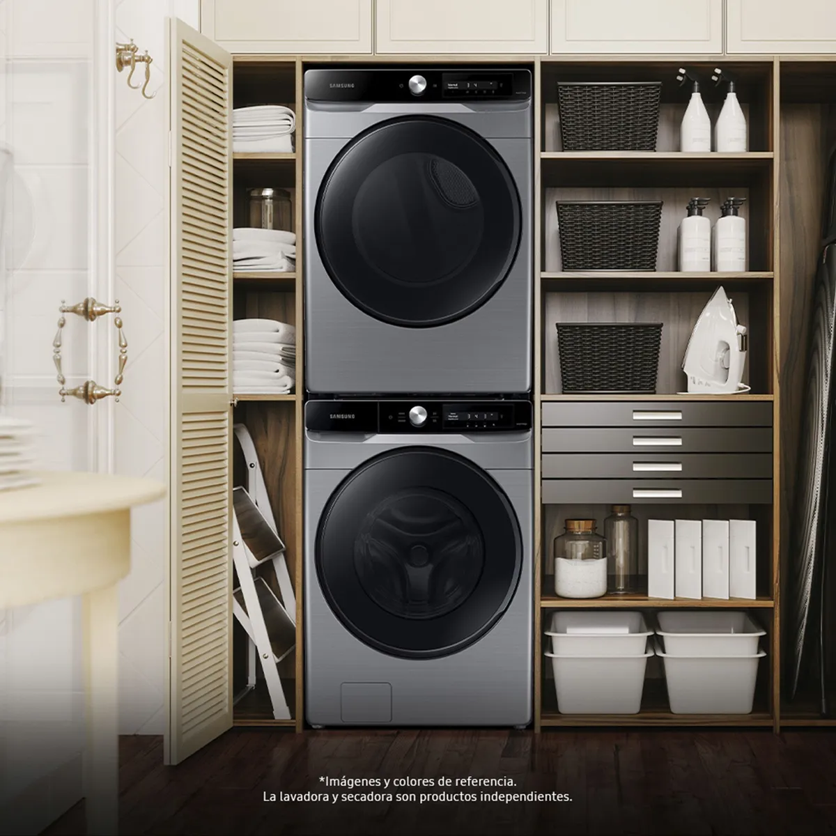 SAMSUNG - Secadora Carga Frontal 22 Kg a Gas Dvg22c6370p/co Gris