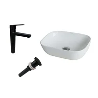Kit Lavamanos Sobreponer Baru+Grifería Mezclador Nott Ng+Desague Negro
