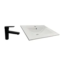 Kit Lavamanos incrustar Farzi 50x46+griferia mezclador Nott negro