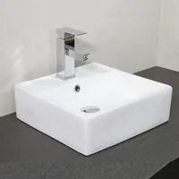 Kit Lavamanos Sobreponer Foi 38X38+Grifería Mezclador Domen Cromo