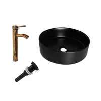 Kit Lavamanos Sobreponer Tomine Ng+Grifería Mezclador Oro Rosa+Desague Ng
