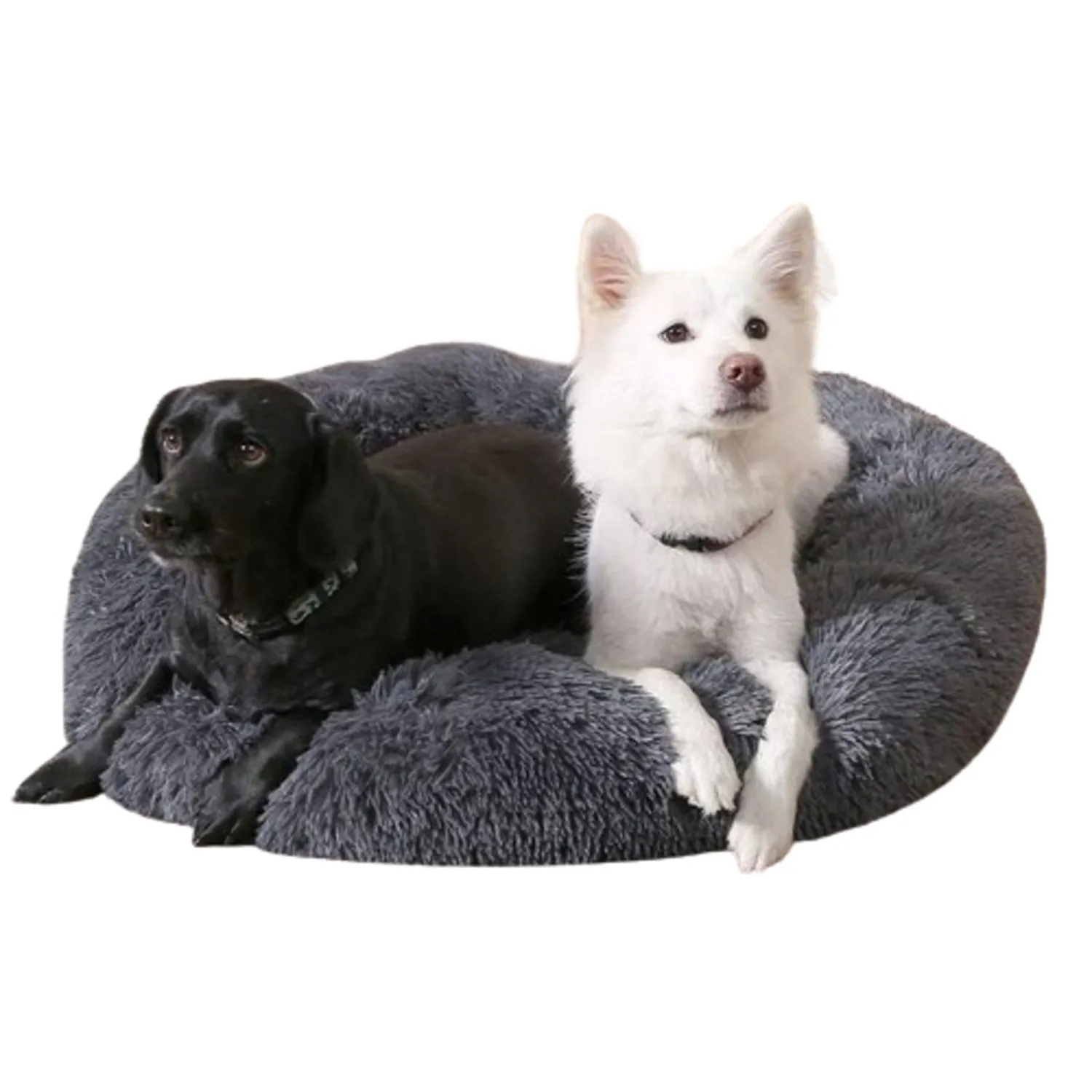 Cama Dona Para Perro 90x90x30cm Extra Grande Gris Maos Pets
