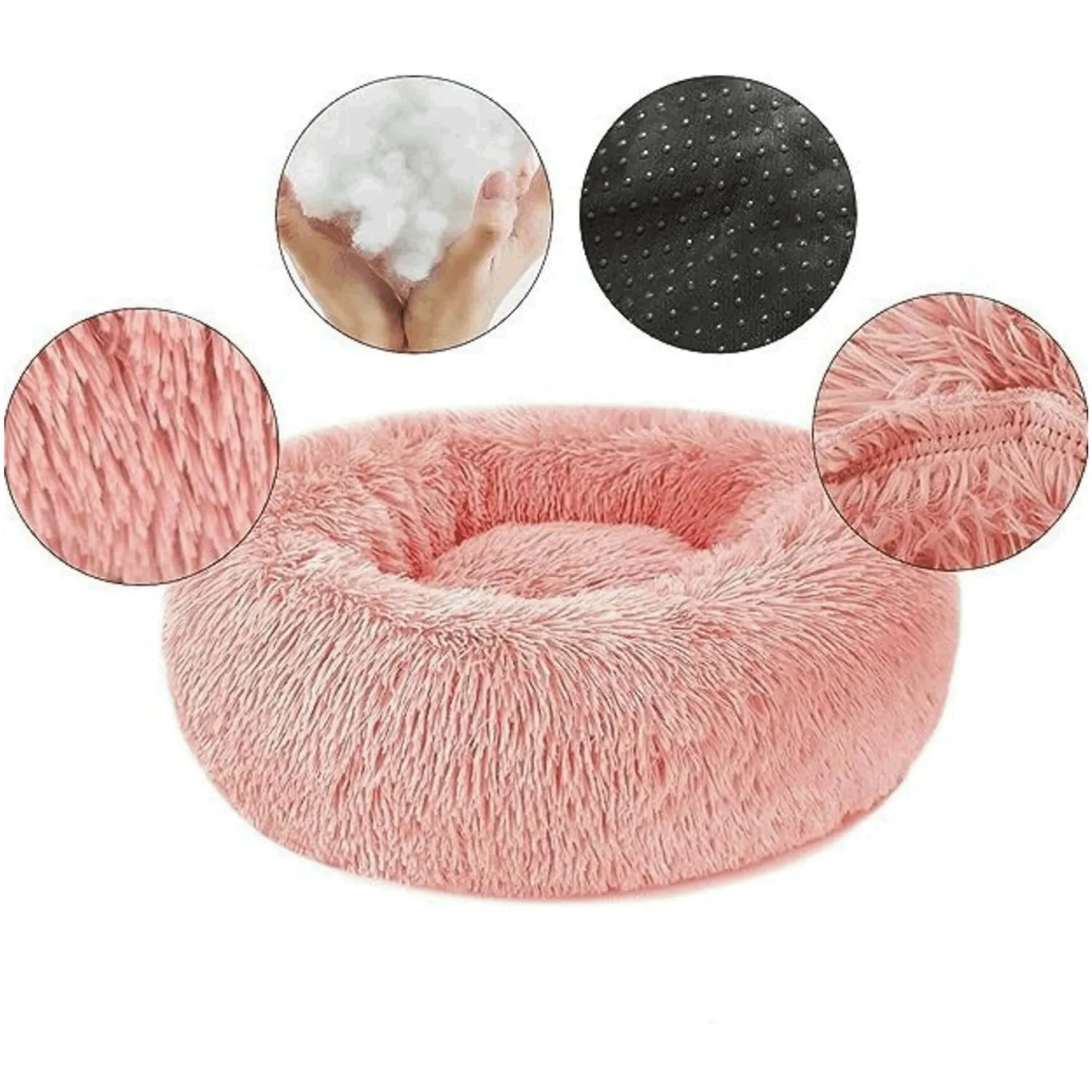 Cama Dona Para Perro 70x70x25cm Grande Rosado Maos Pets 5