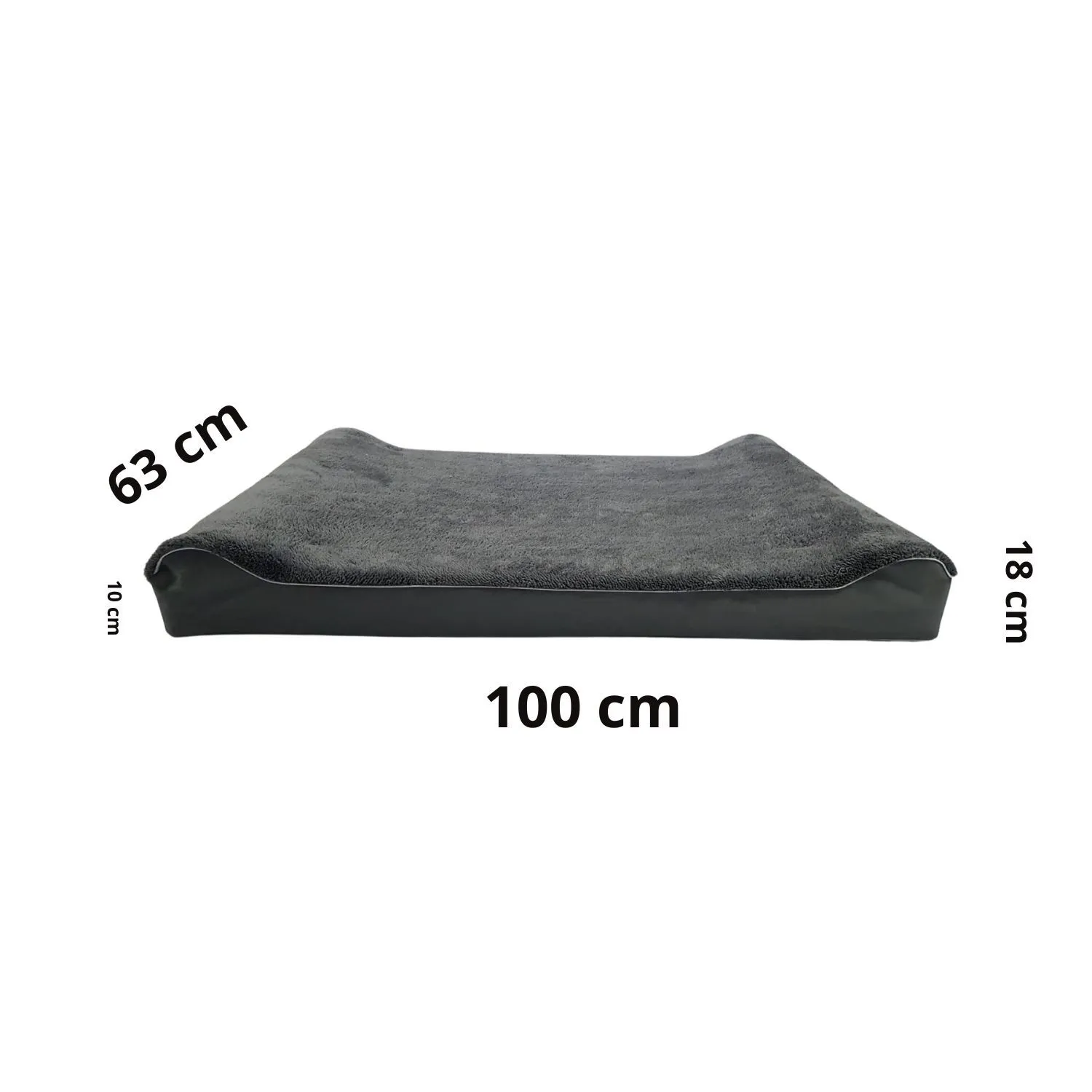Cama para Perro Ortopedica Lounger 100x63x20cm Grande Gris Border 4