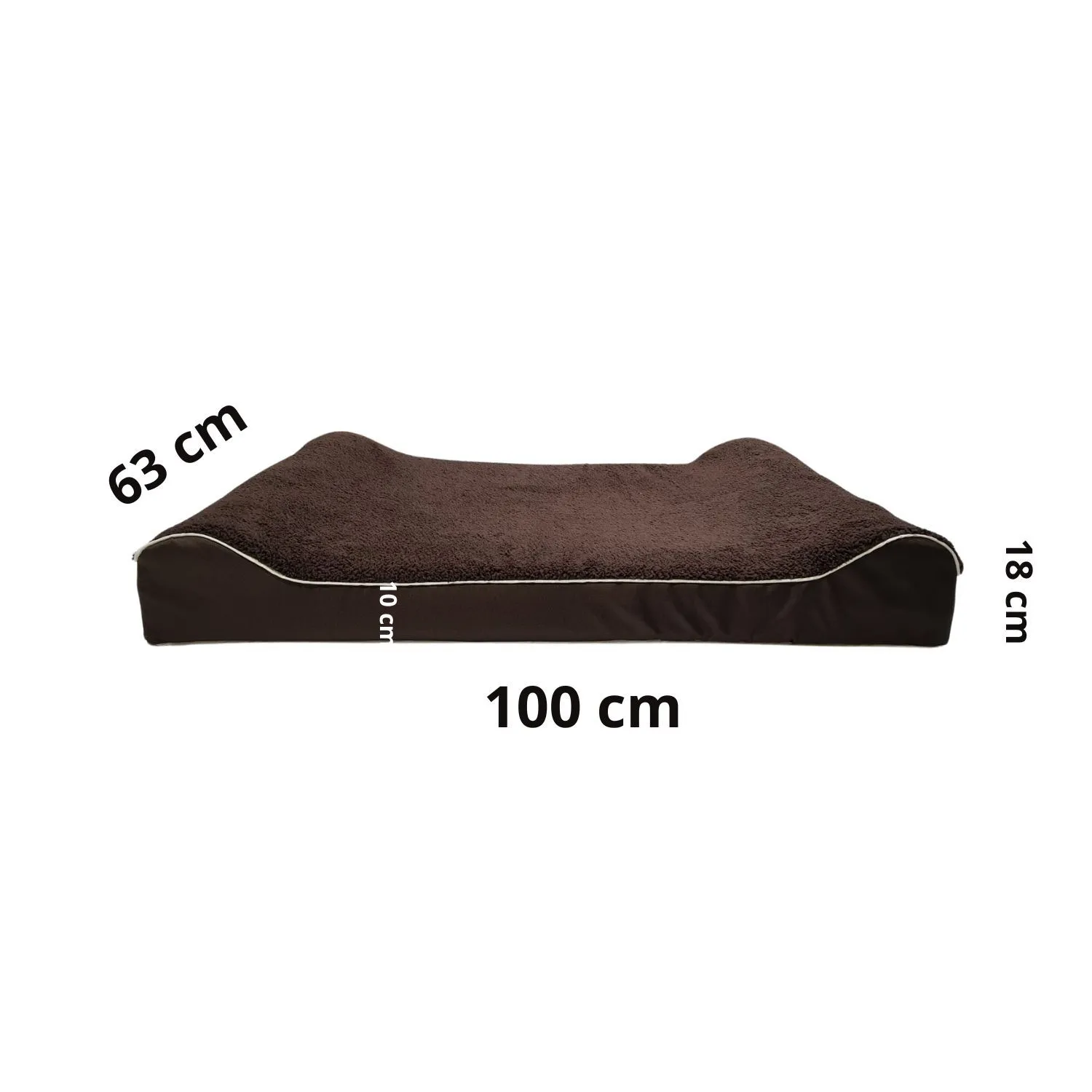 Cama para Perro Ortopedica Lounger  100x63x20cm Grande Café Border 4