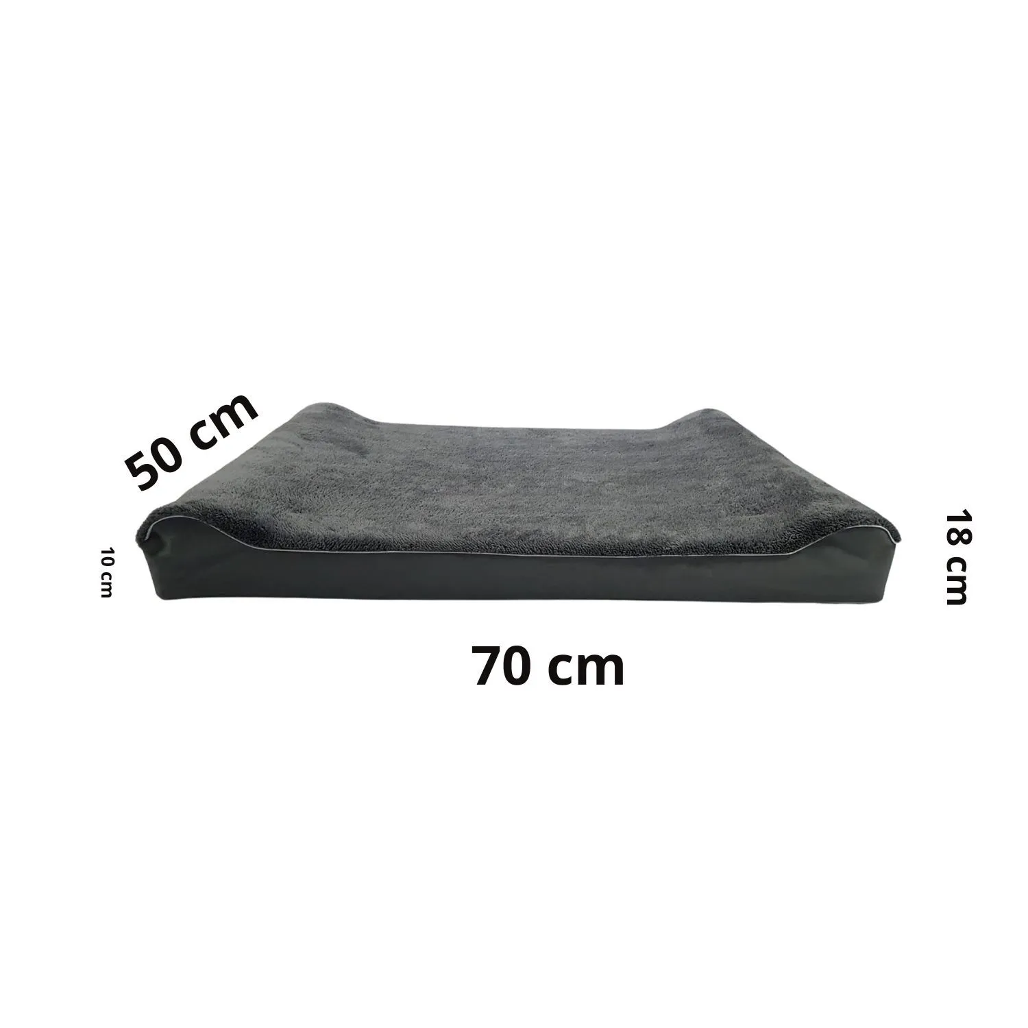 Cama Para Perro Ortopedica Lounger 70x50x20cm Pequeña Gris Border 4