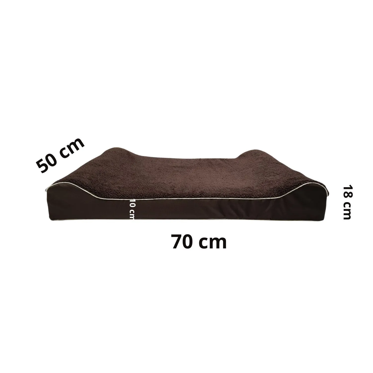 Cama Para Perro Ortopedica Lounger 70x50x20cm Pequeña Café Border 4