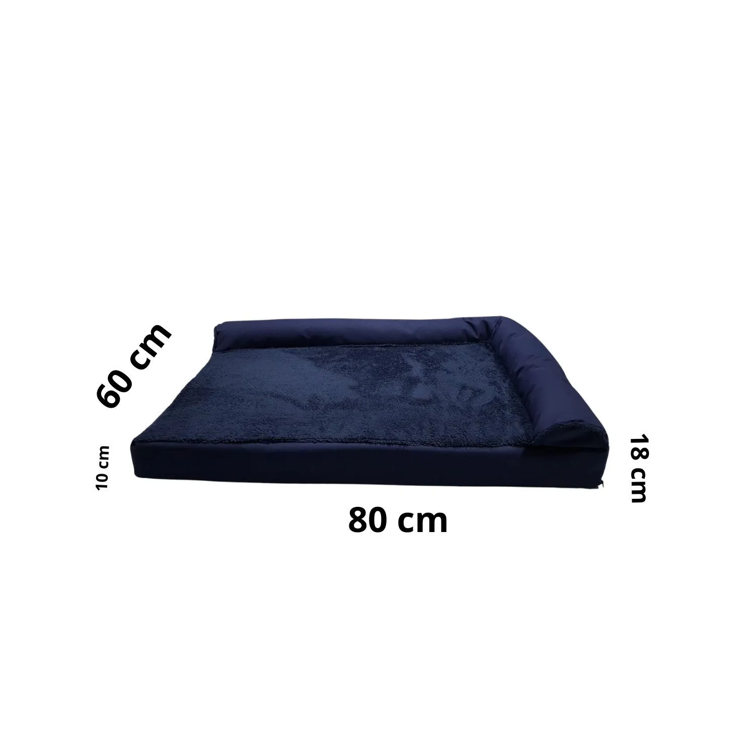 Cama para Perro Ortopedica Shaped 80x60x20cm Mediana Azul Border 4