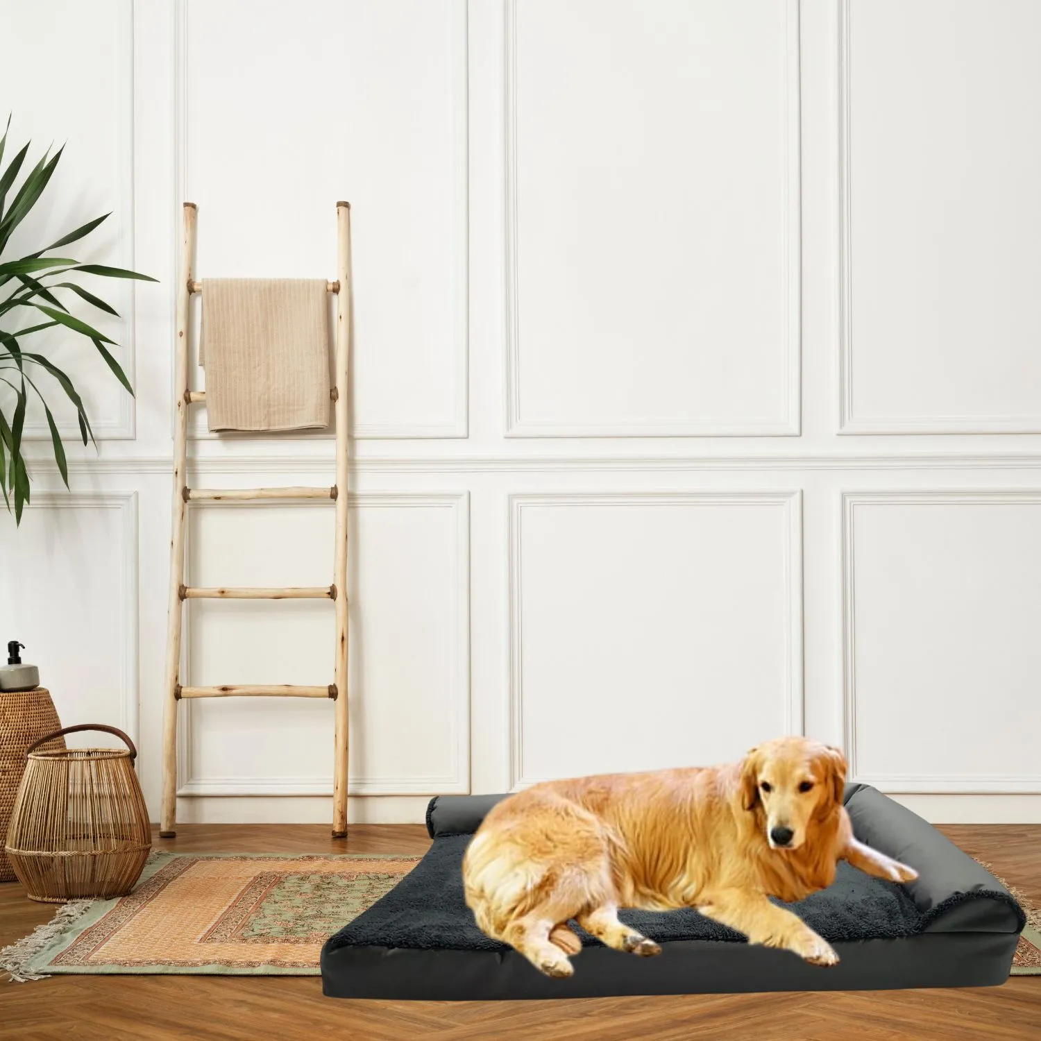 Cama para Perro Ortopedica Shaped 80x60x20cm Mediana Gris Border