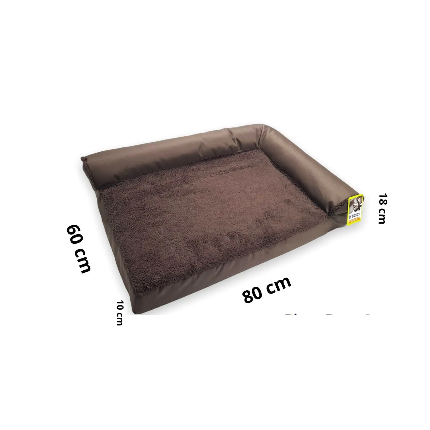 Cama para Perro Ortopedica Shaped 80x60x20cm Mediana Café Border 4