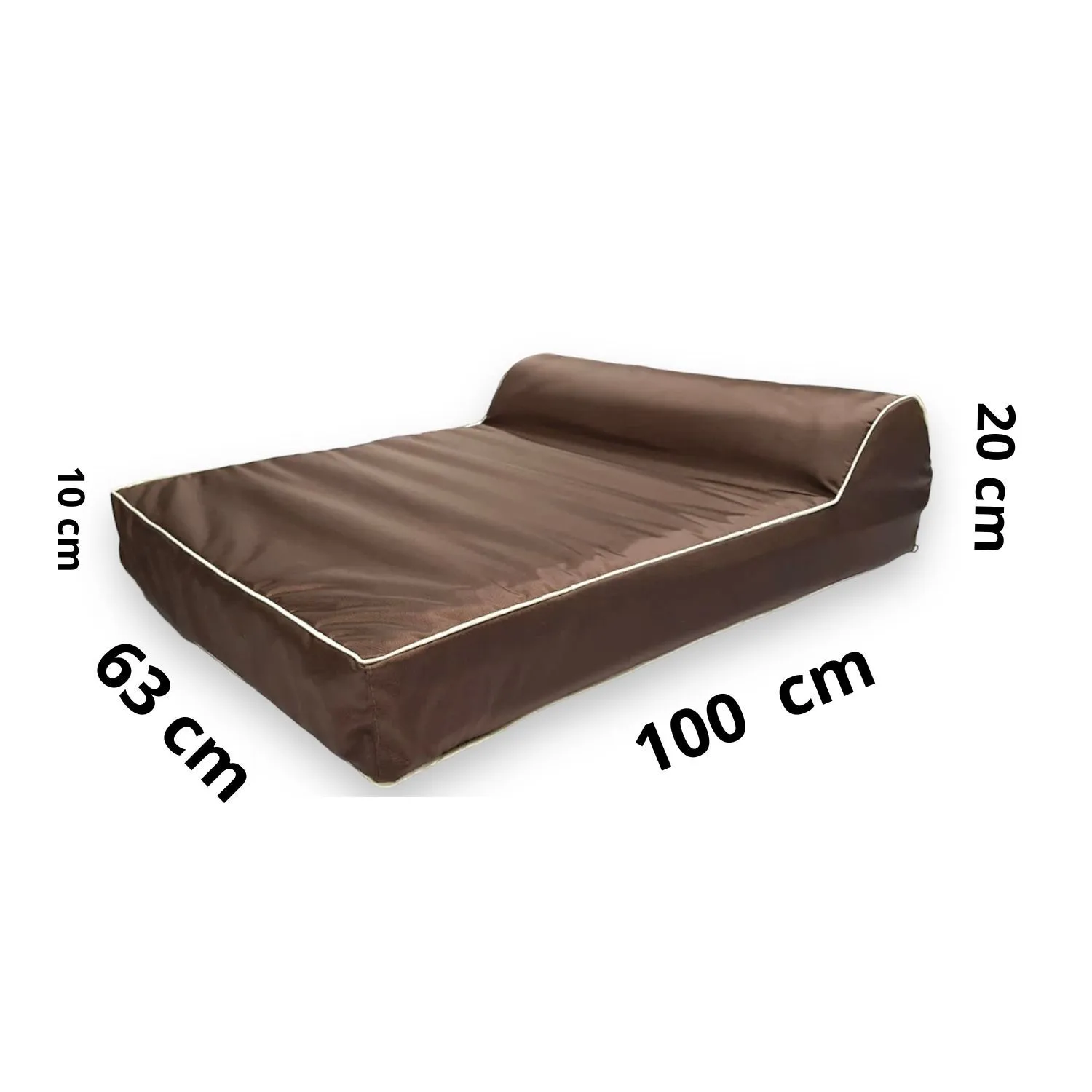 Cama para Perro Ortopedica Luxury 100x63x20cm Grande Café Border 4