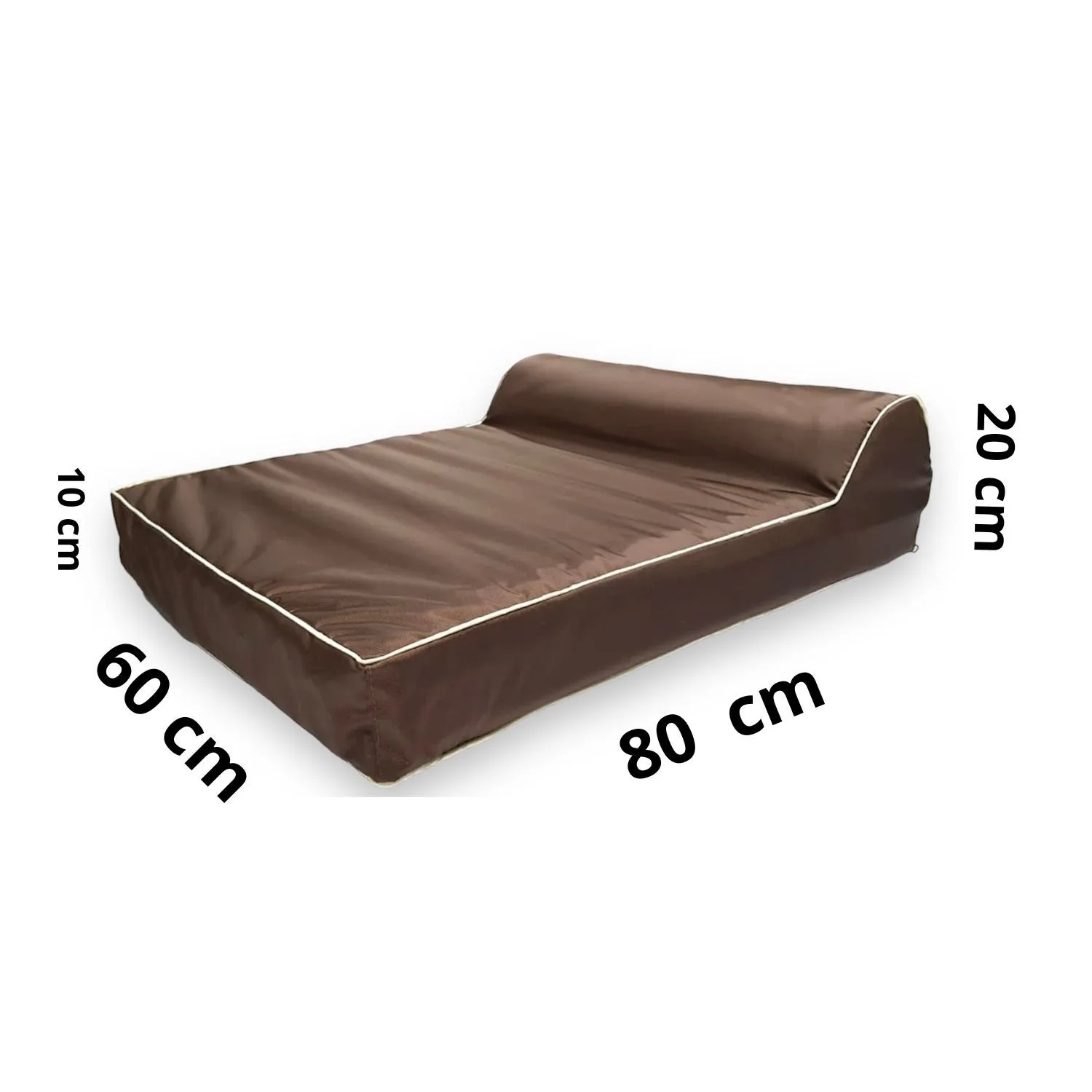 Cama para Perro Ortopedica Luxury 80x60x20cm Mediana Café Border 4