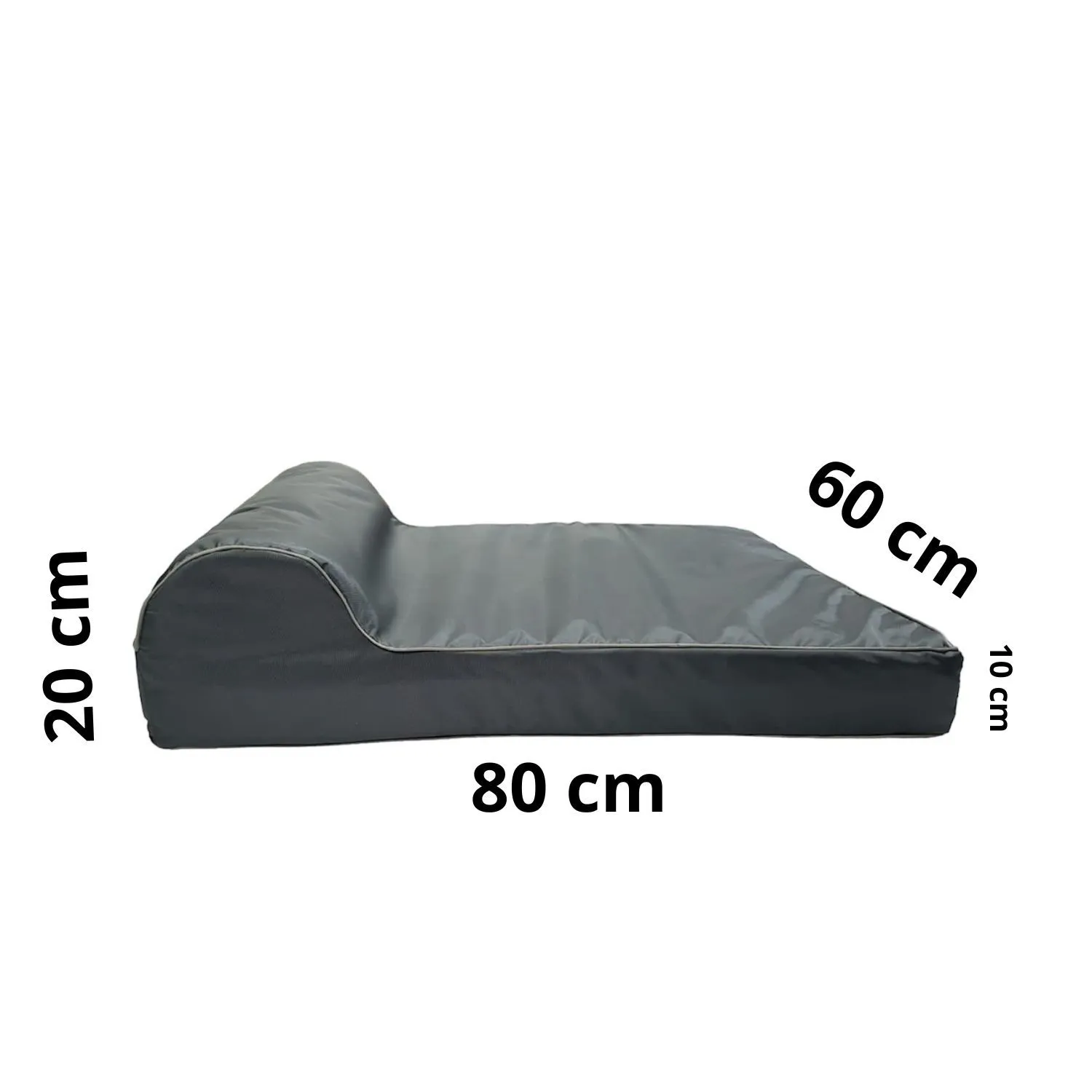 Cama para Perro Ortopedica Luxury 80x60x20cm Mediana  Gris Border 4