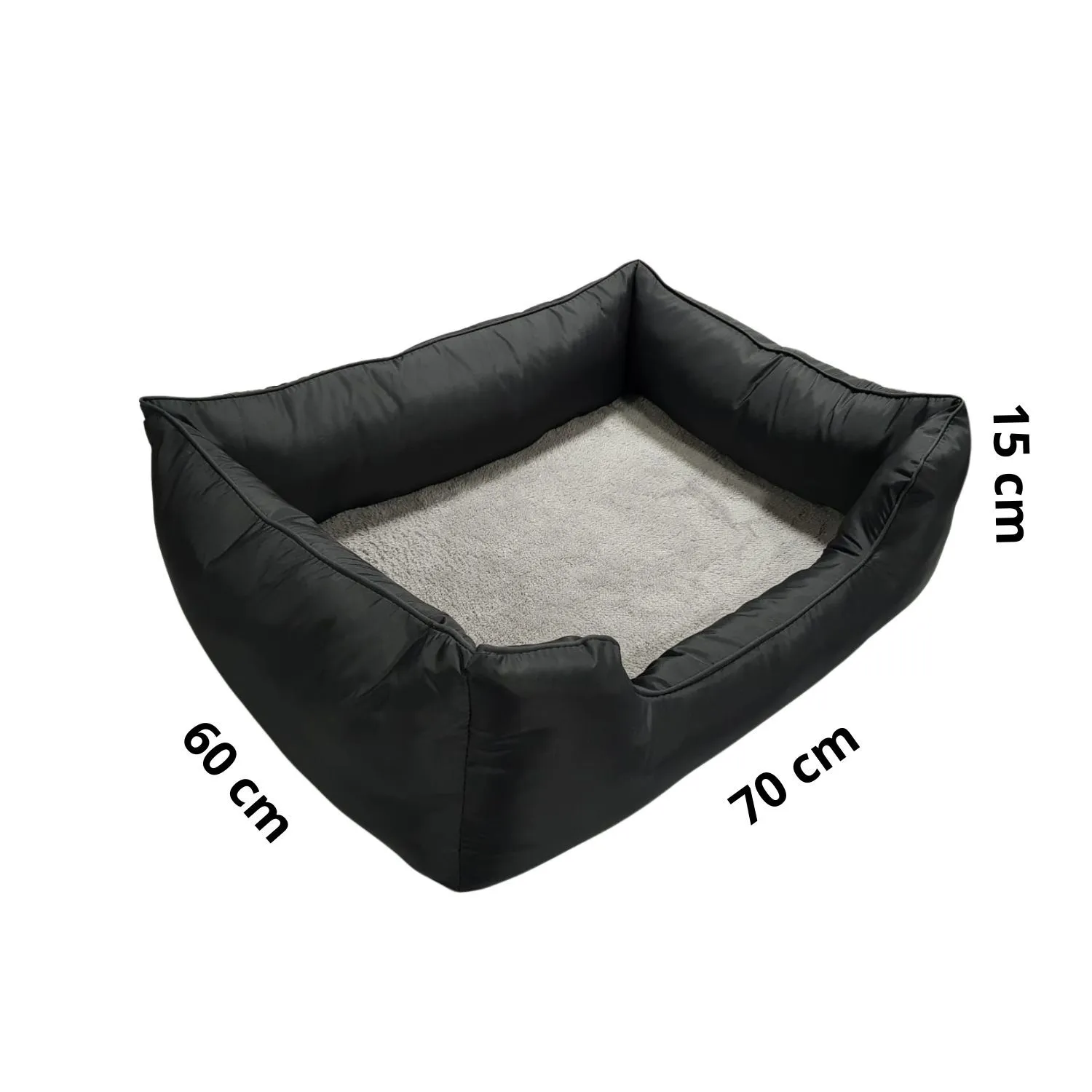 Cama Para Perro Ortopedica Bolster 70x60x15cm Mediana Gris Border 4