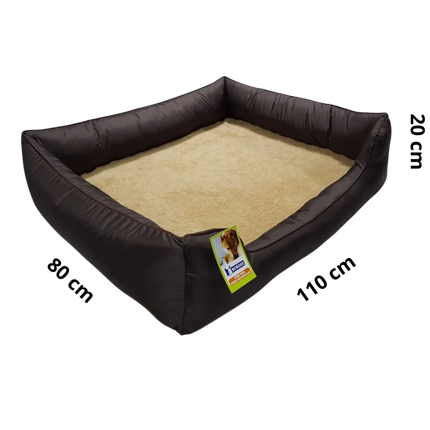 Cama para Perro Ortopedica Bolster  110x80x20cm Extra Grande Café 4