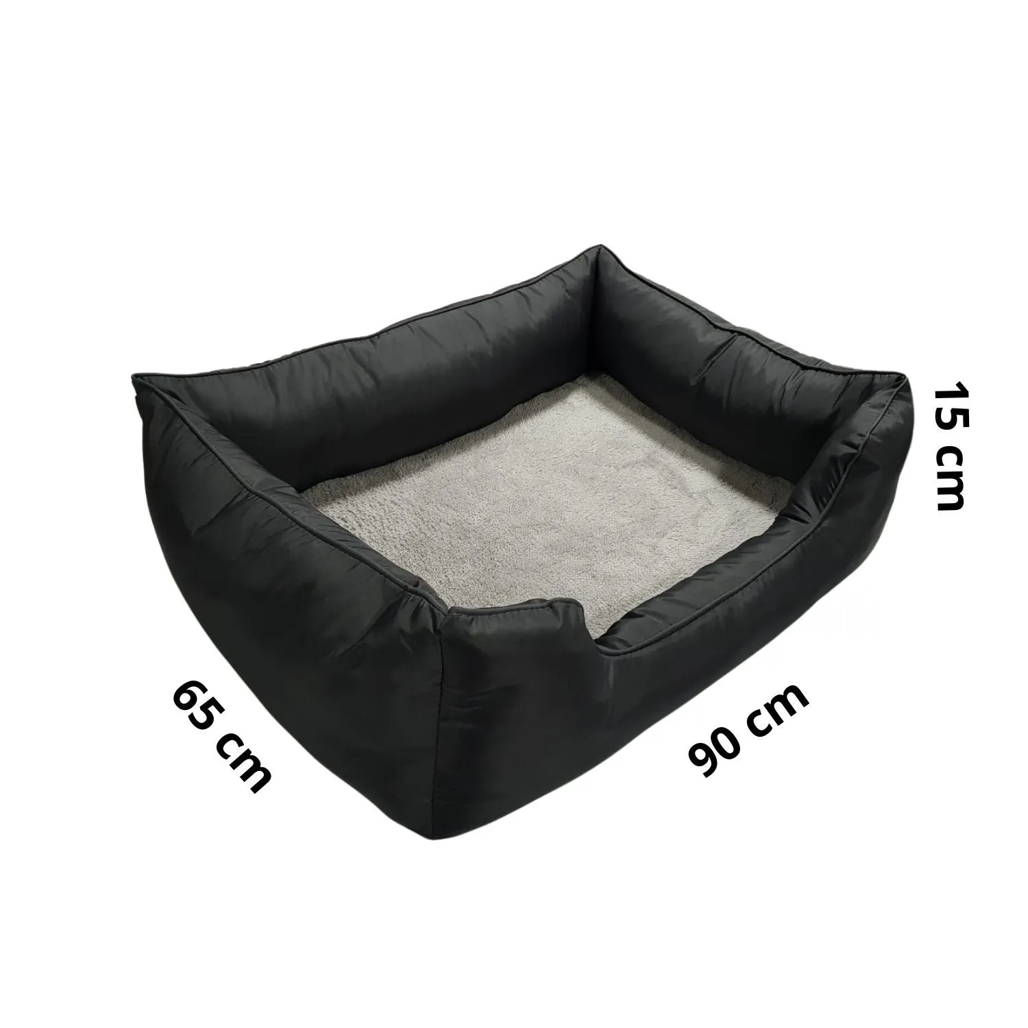 Cama Para Perro Ortopedica Bolster 90x65x15cm Grande Gris Border 4