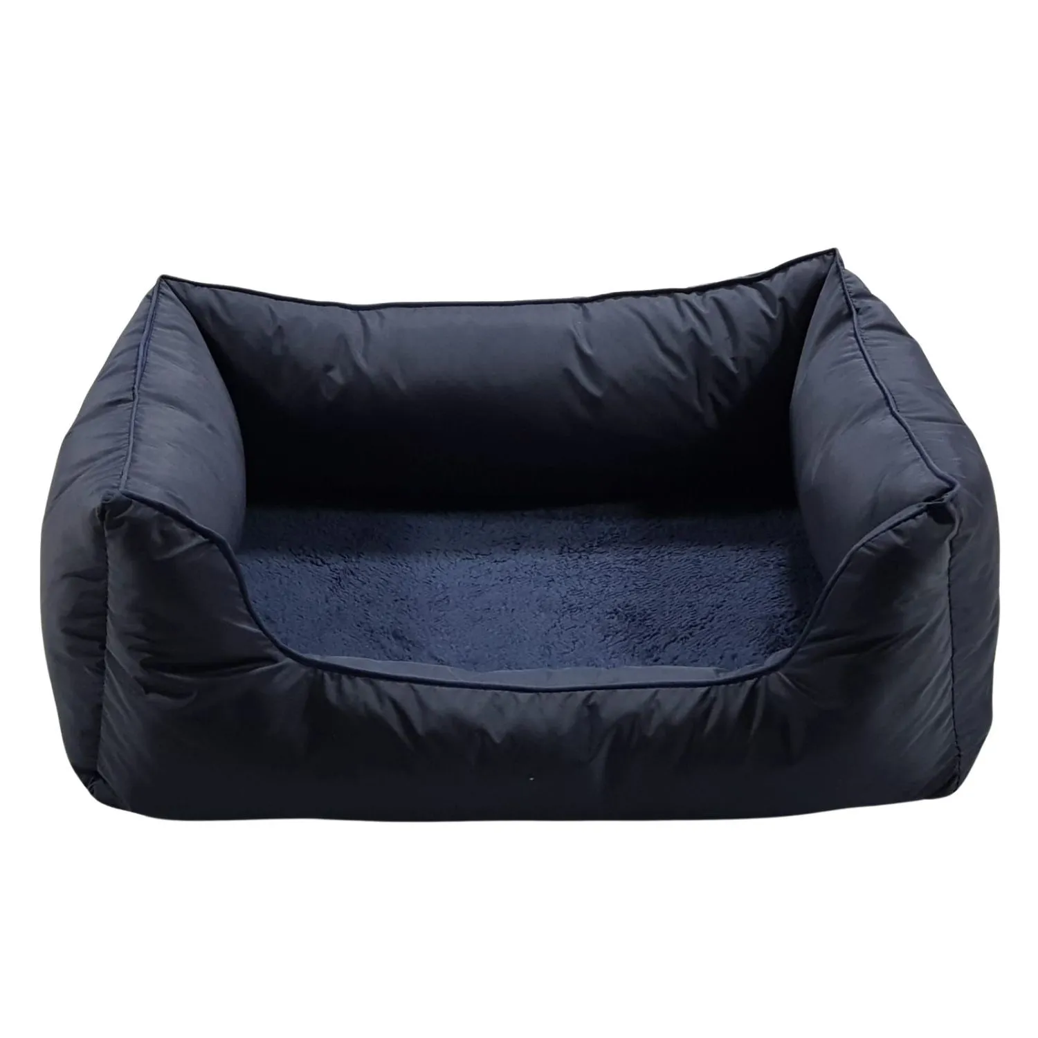 Cama Para Perro Ortopedica Bolster 70x60x15cm Mediana Azul Border