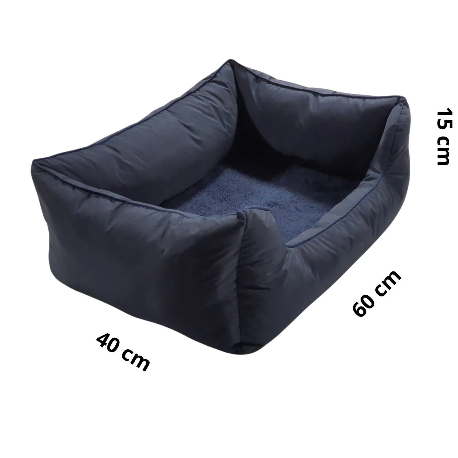 Cama Para Perro Ortopedica Bolster 60x40x15cm Pequeña Azul Oscuro 4