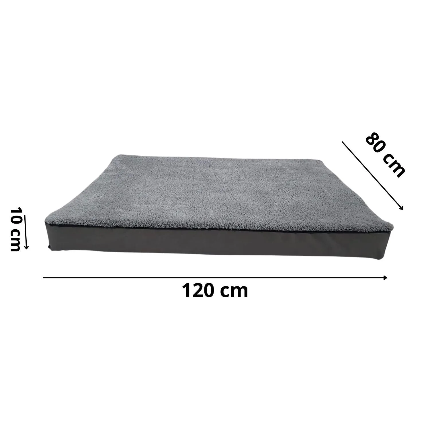 Cama Para Perro Ortopedica Antiestres 120x80x10cm Extra Grande Gris 4