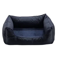 Cama Para Perro Ortopedica Bolster 90x65x15cm Grande Azul Border