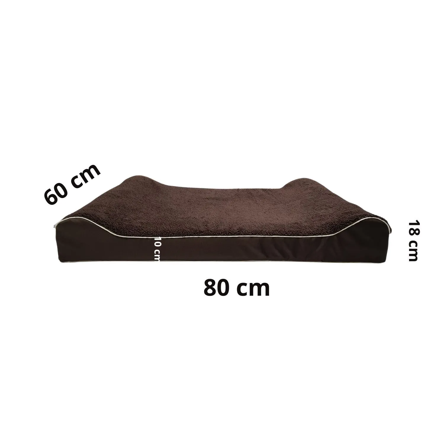 Cama para Perro Ortopedica Lounger  80x60x20cm Mediana Café Border 4