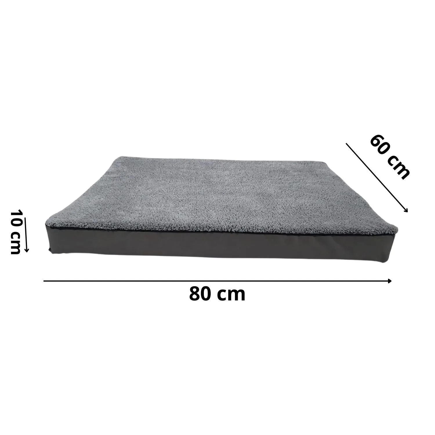 Cama Para Perro Ortopedica Antiestres 80x60x10cm Mediana Gris Border 4