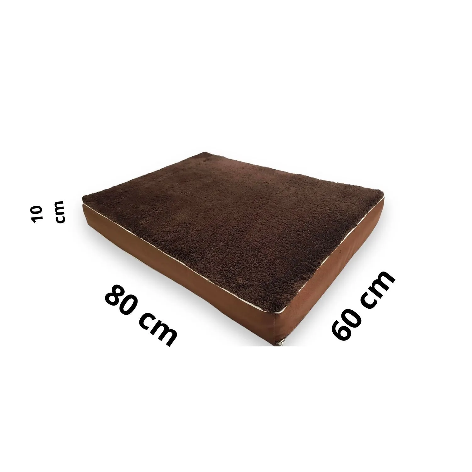 Cama Para Perro Ortopedica Antiestres 80x60x10cm Mediana Café Border 4