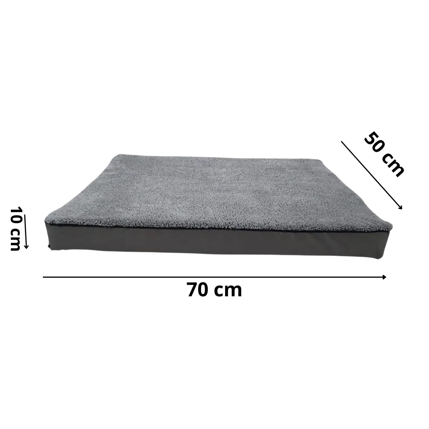 Cama Para Perro Ortopedica Antiestres 70x50x10cm Mediana Gris Border 4