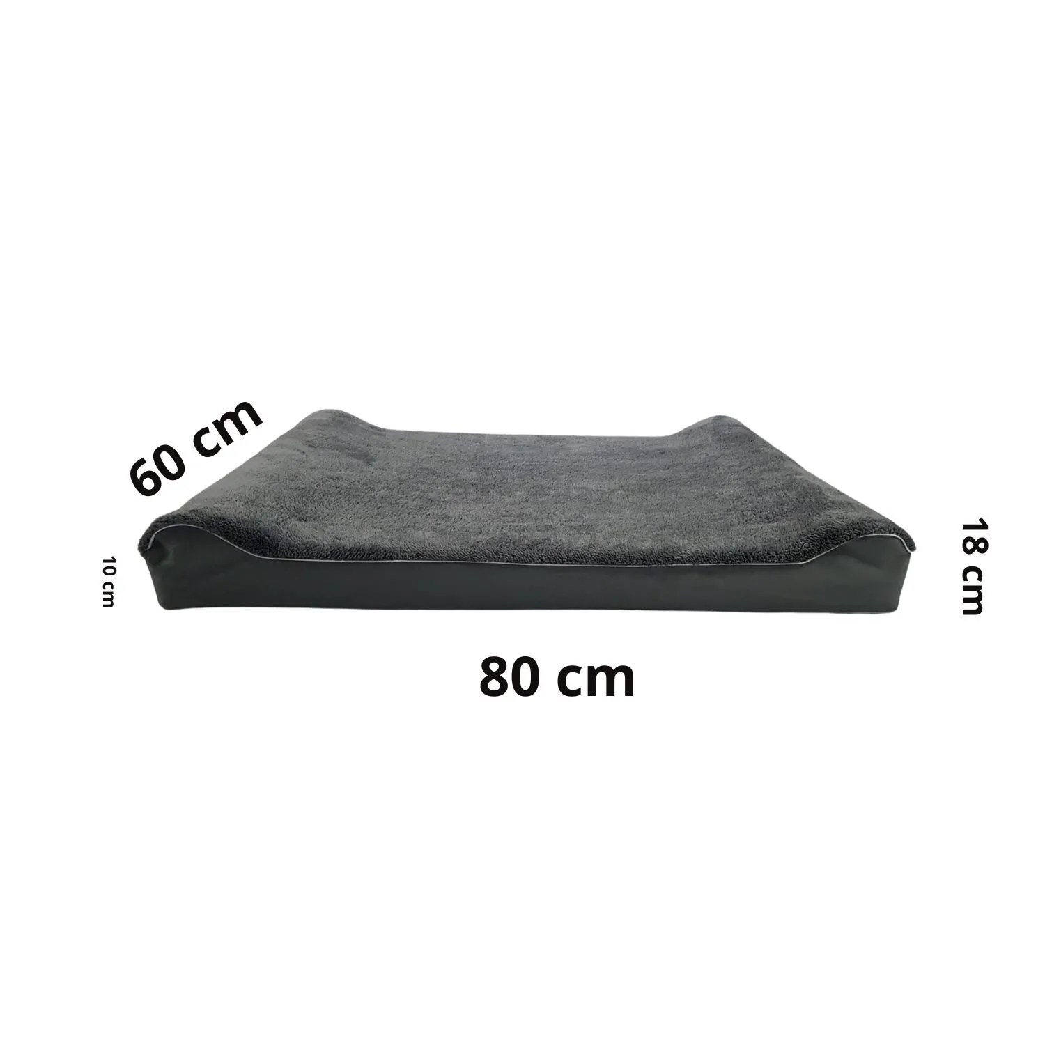 Cama para Perro Ortopedica Lounger  80x60x20cm Mediana Gris Border 4