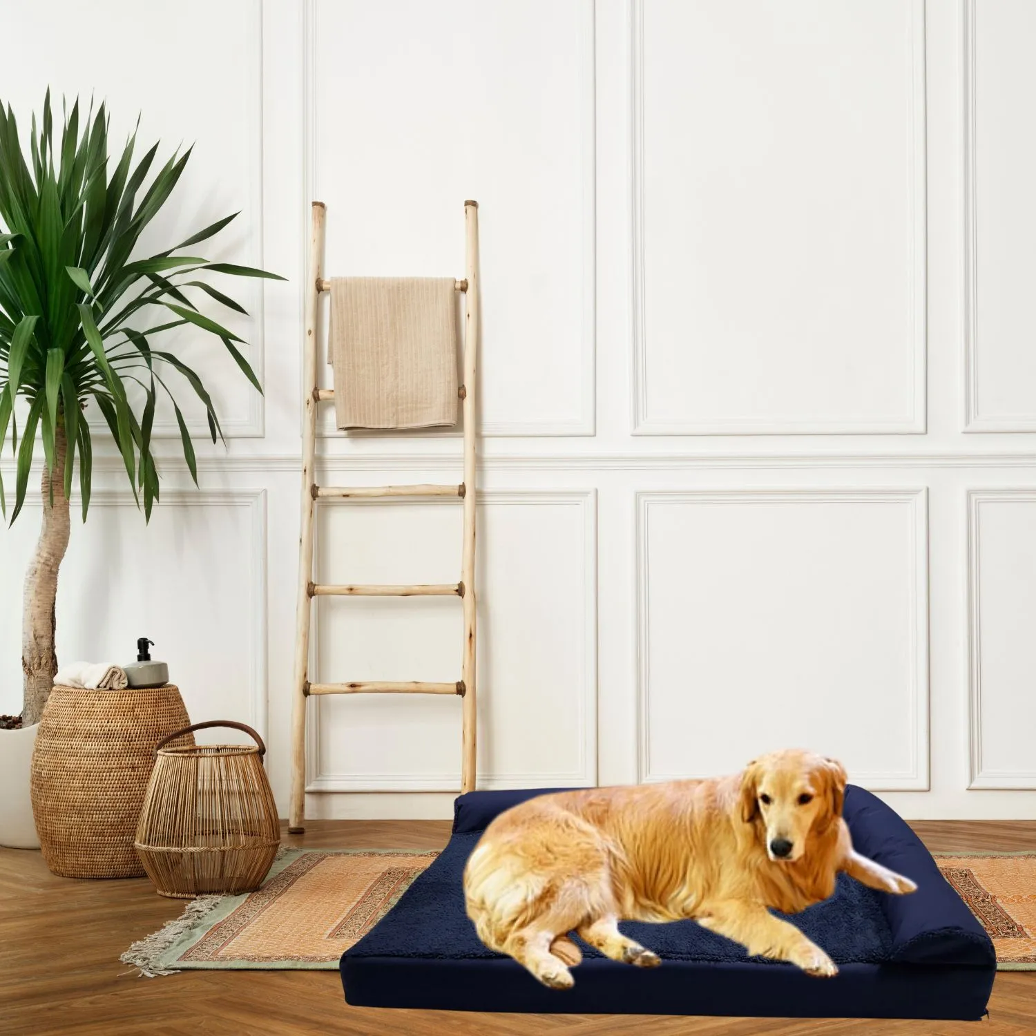 Cama para Perro Ortopedica Luxury Shaped 100x63x20cm Grande Azul