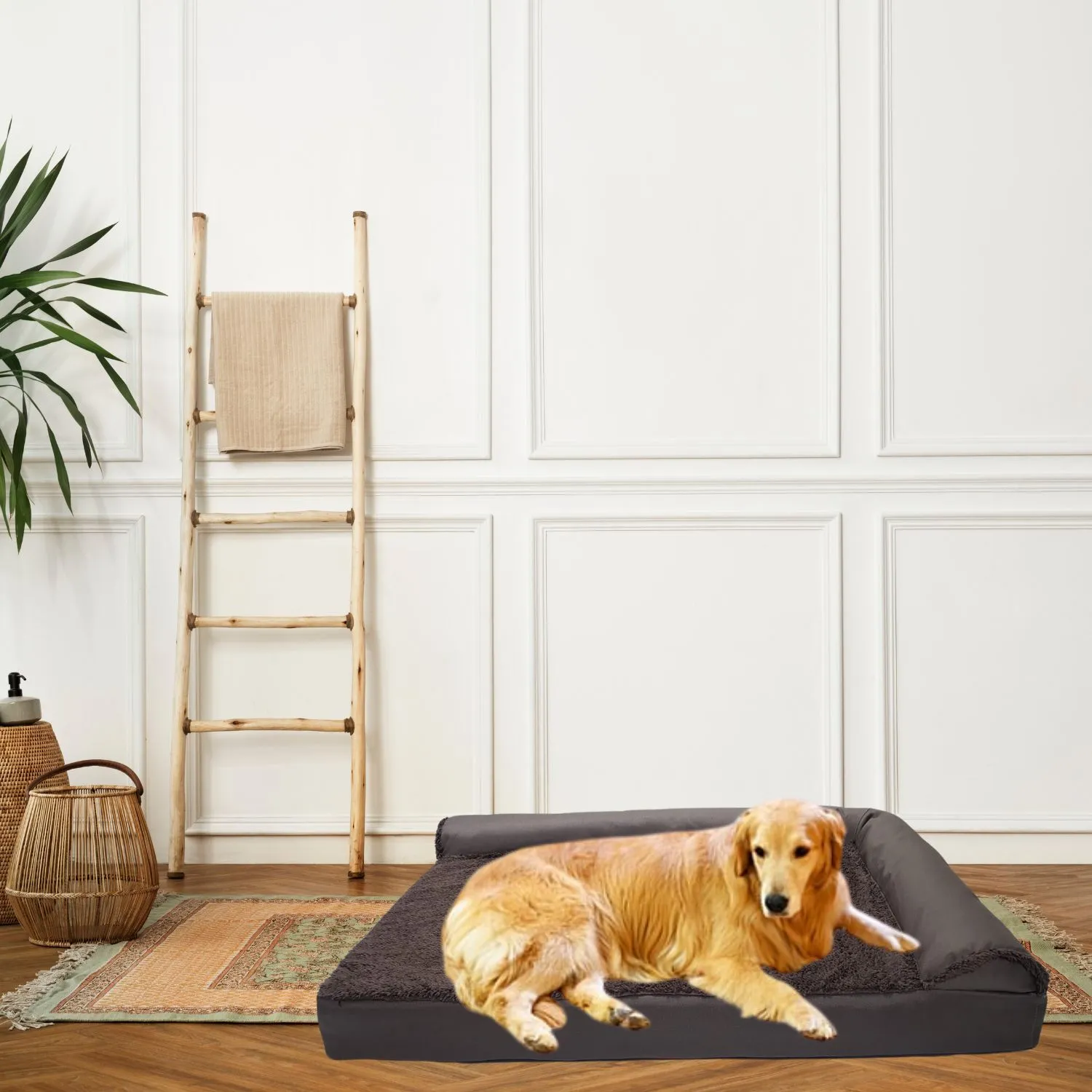 Cama para Perro Ortopedica Luxury Shaped 100x63x20cm Grande Café