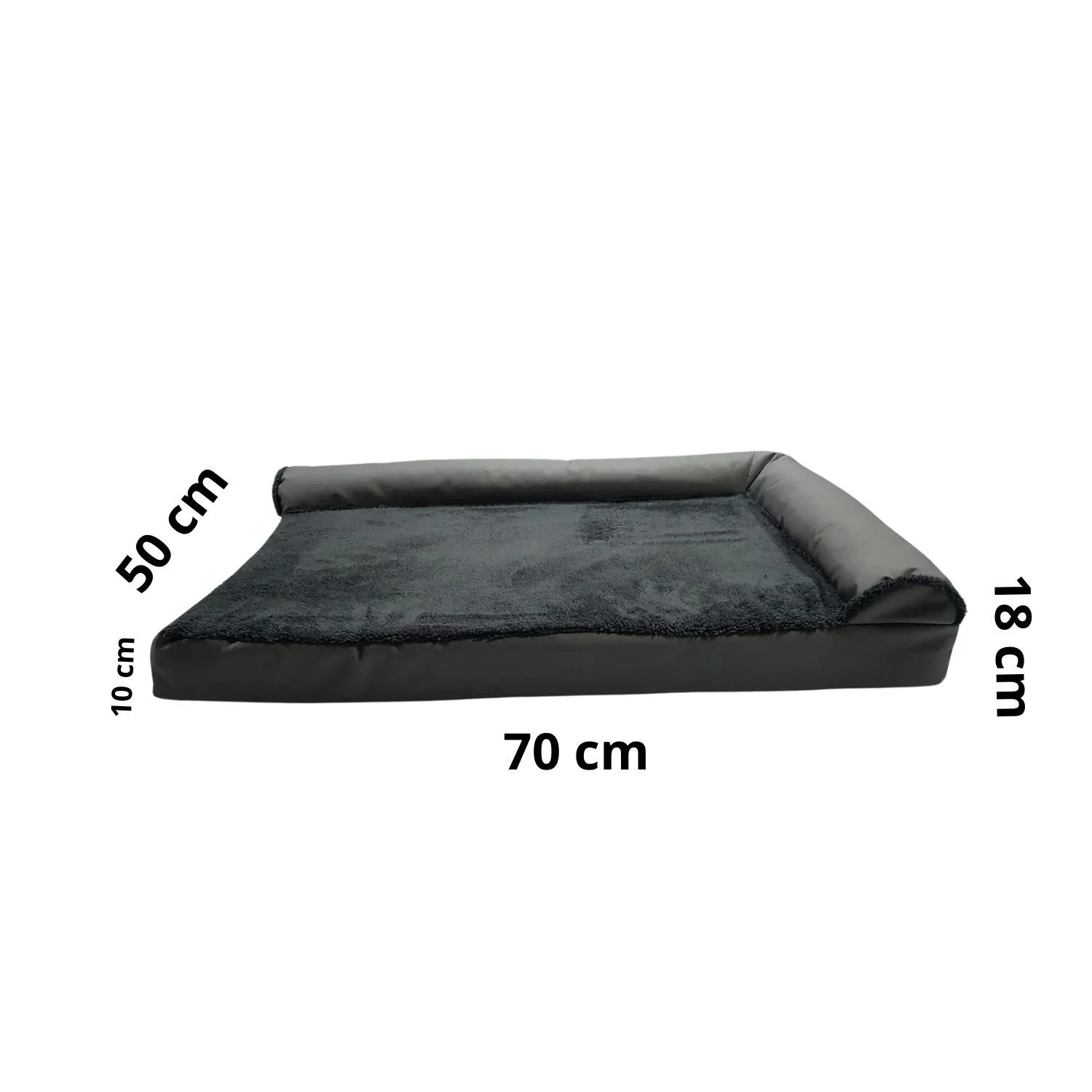 Cama para Perro Ortopedica Luxury L Shaped  70x50x20cm  Mediana Gris 4