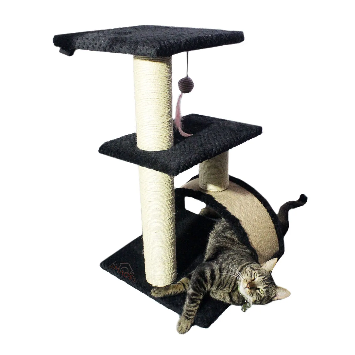 Gimnasio Rascador Para Gatos 40X40X70Cm Mediano Negro