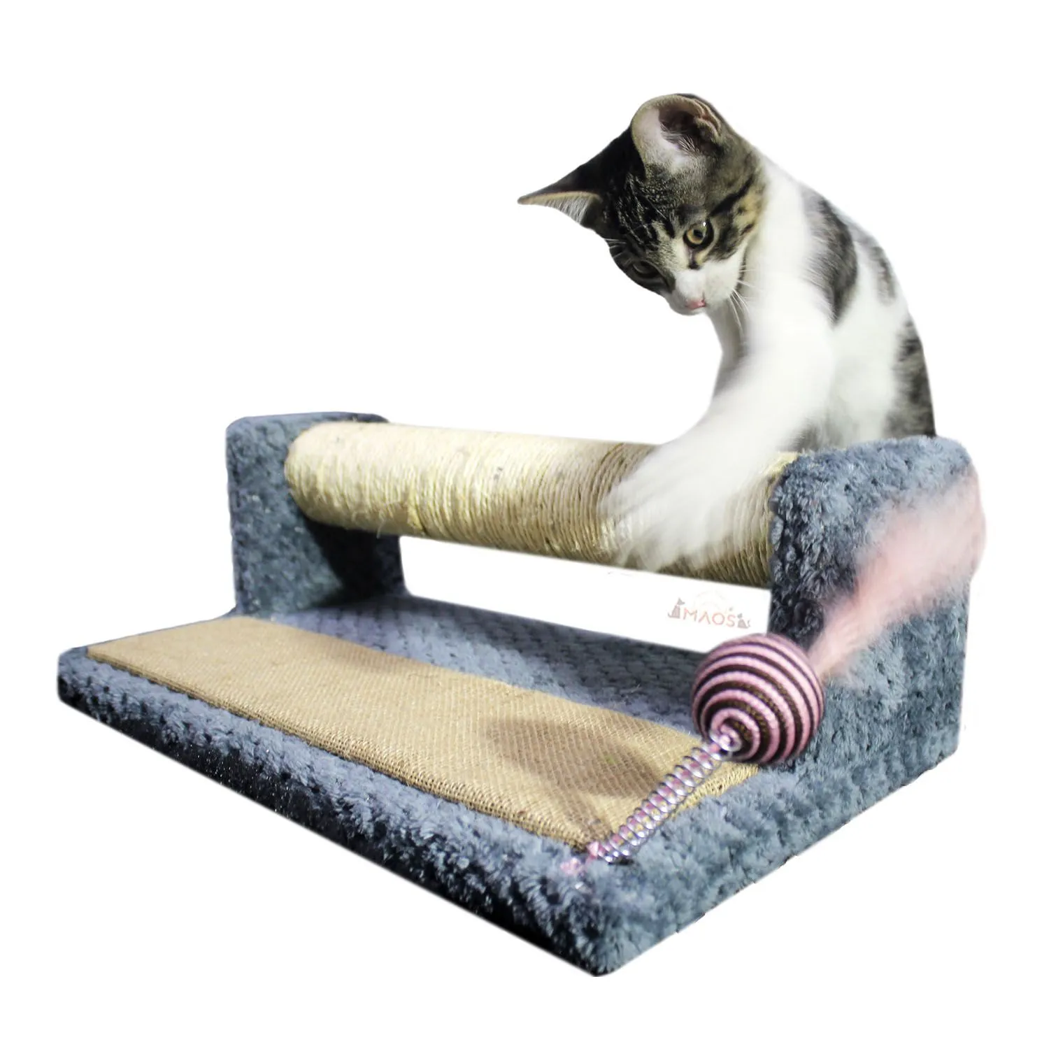 Gimnasio Rascador Para Gatos 42x25x17cm Mediano Gris