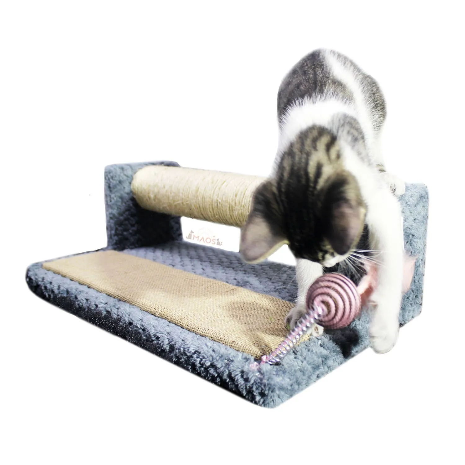 Gimnasio Rascador Para Gatos 42x25x17cm Mediano Gris