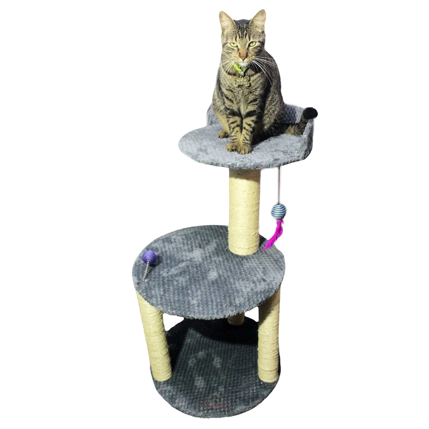 Gimnasio Rascador Para Gatos 45X45X90Cm Mediano Gris