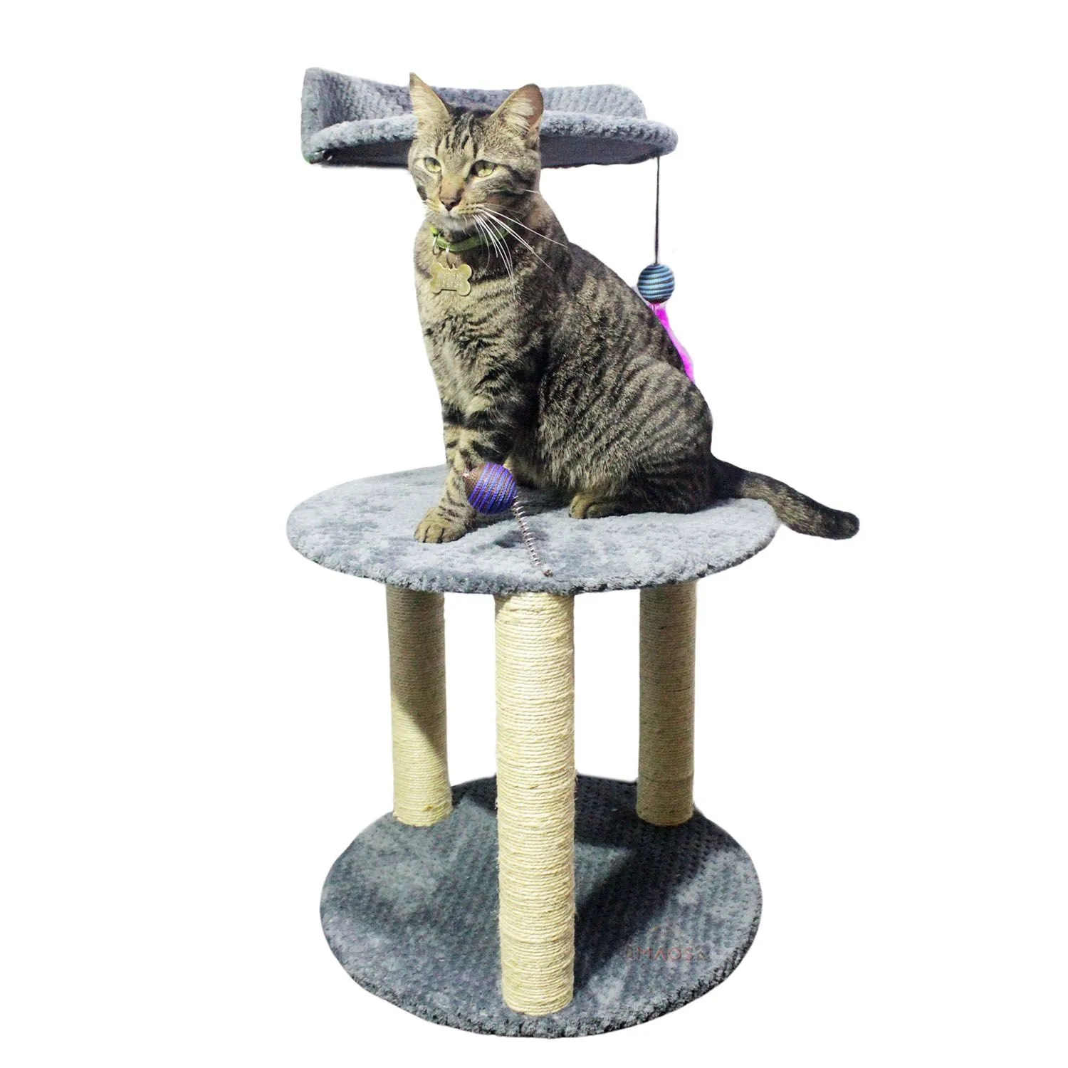 Gimnasio Rascador Para Gatos 45X45X90Cm Mediano Gris