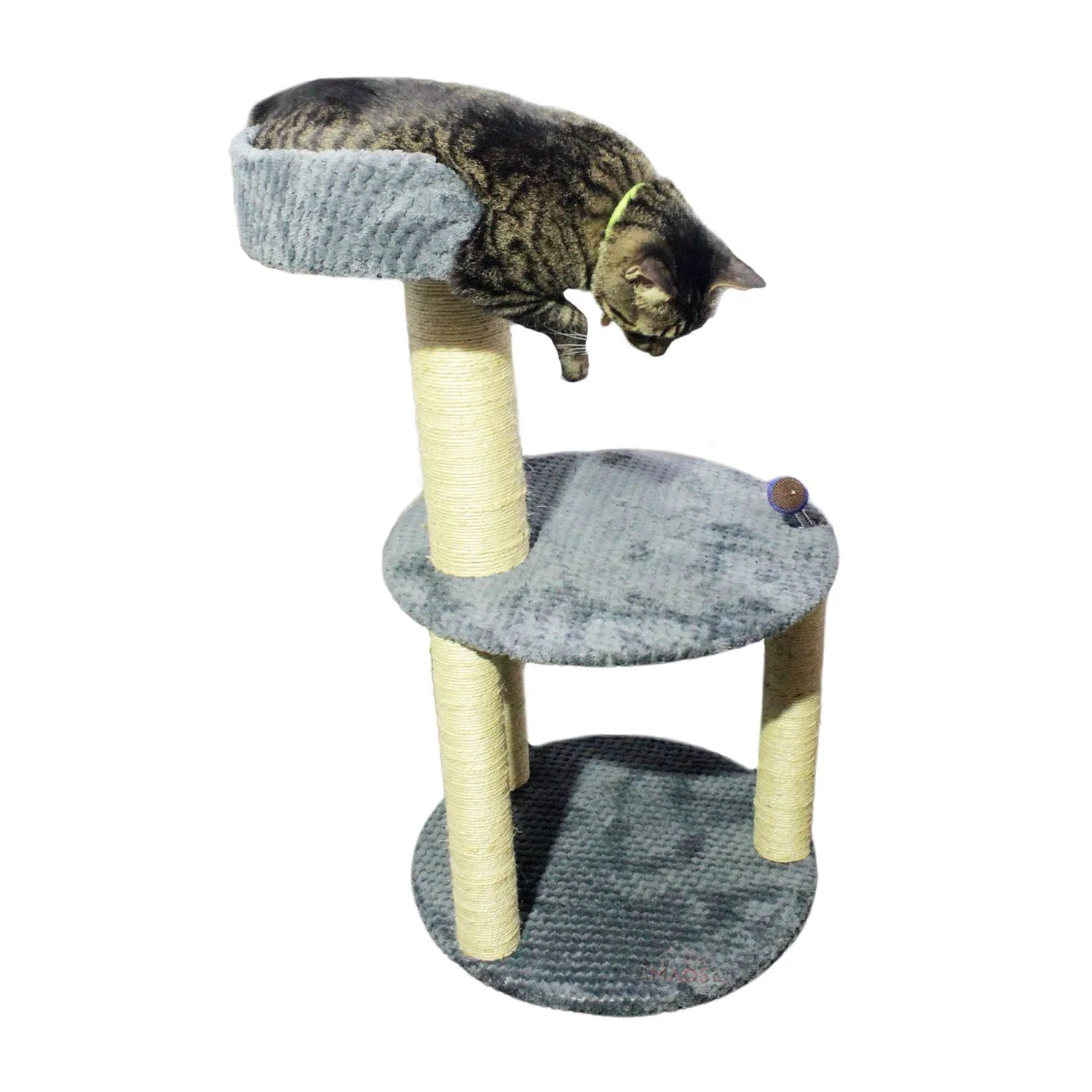 Gimnasio Rascador Para Gatos 45X45X90Cm Mediano Gris 3