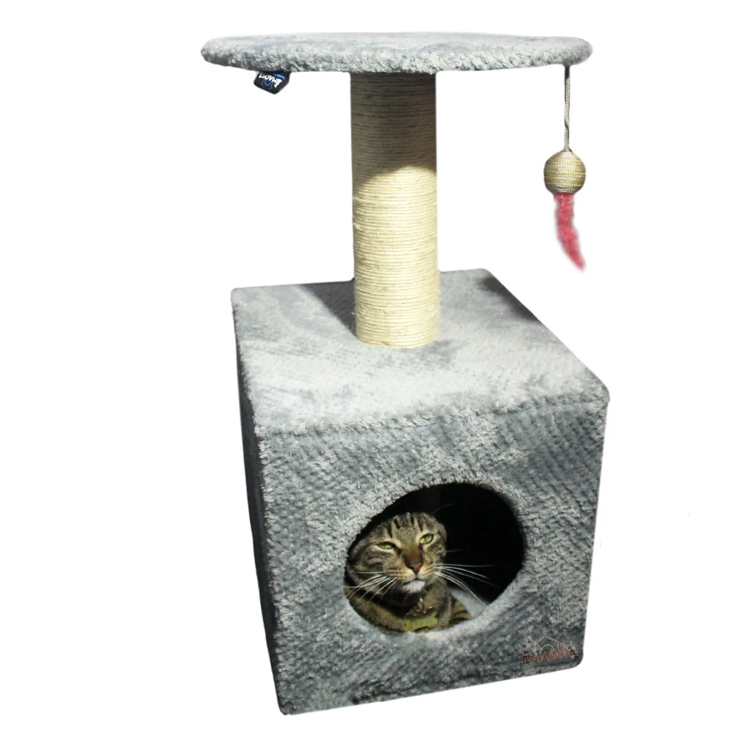 Gimnasio Rascador Para Gatos 38x32x70cm Mediano Gris