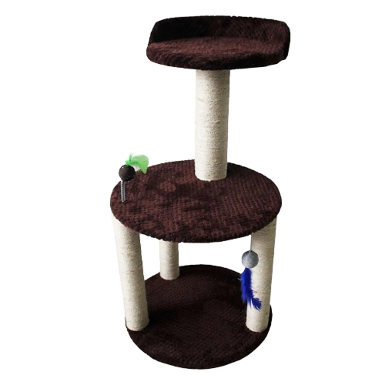 Gimnasio Rascador Para Gatos 45X45X90Cm Mediano Café 3