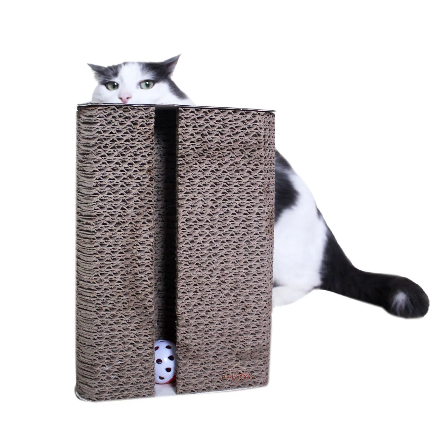 Rascador Para Gatos Cartón 18x23x18cm Pequeño Café 3